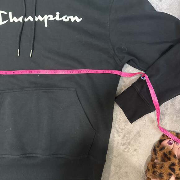 Champion Black Script Logo Powerblend Pullover Hoodie‎ - Picture 6 of 8